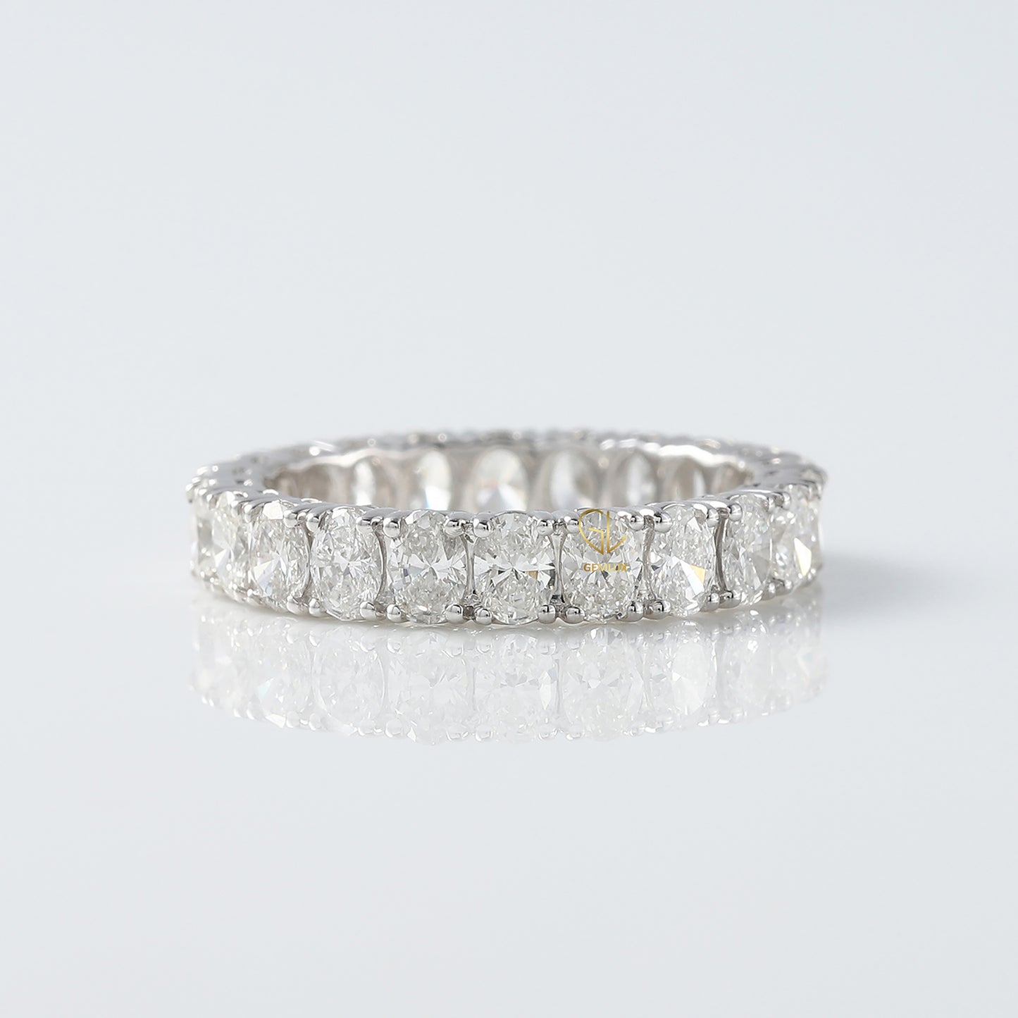 Oval Cut Moissanite Eternity Wedding Band