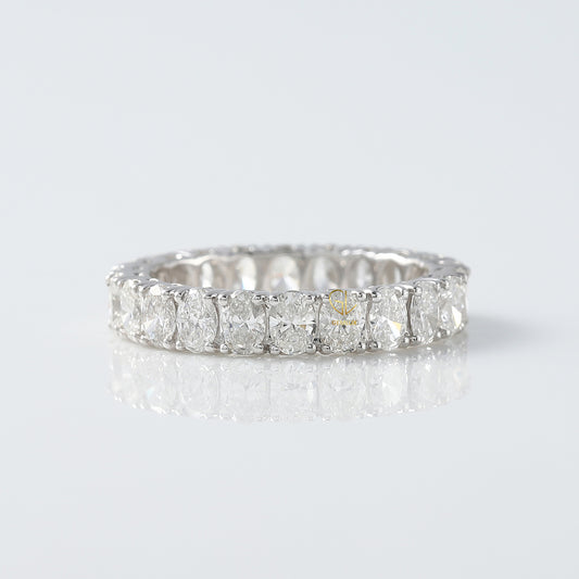 Oval Cut Moissanite Eternity Wedding Band