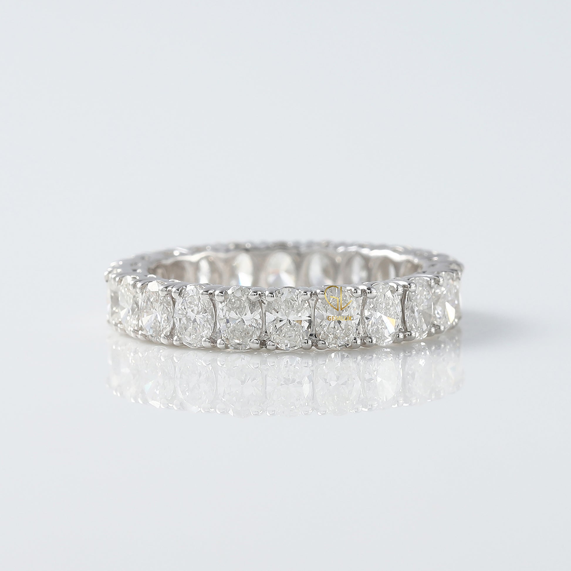 Oval Cut Lab Grown Eternity Wedding Band 