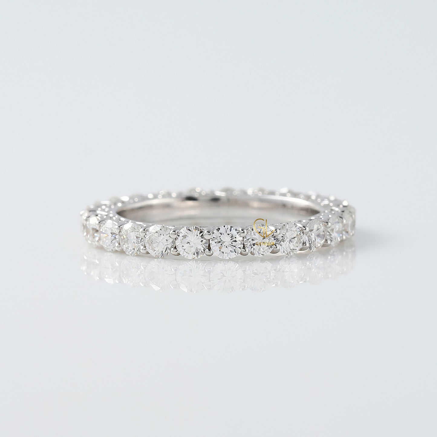 Round Cut Lab Grown Eternity Wedding Band For Her