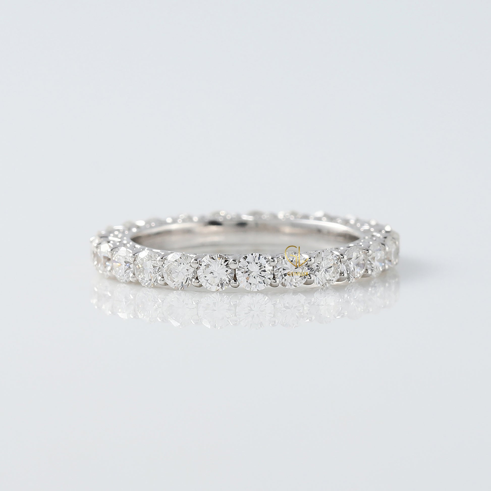 Round Cut Lab Grown Eternity Wedding Band For Her