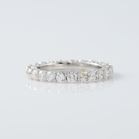 Round Cut Lab Grown Eternity Wedding Band For Her