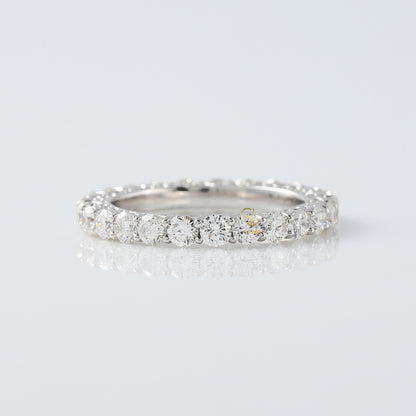 Round Cut Moissanite Diamond Eternity Band For Her