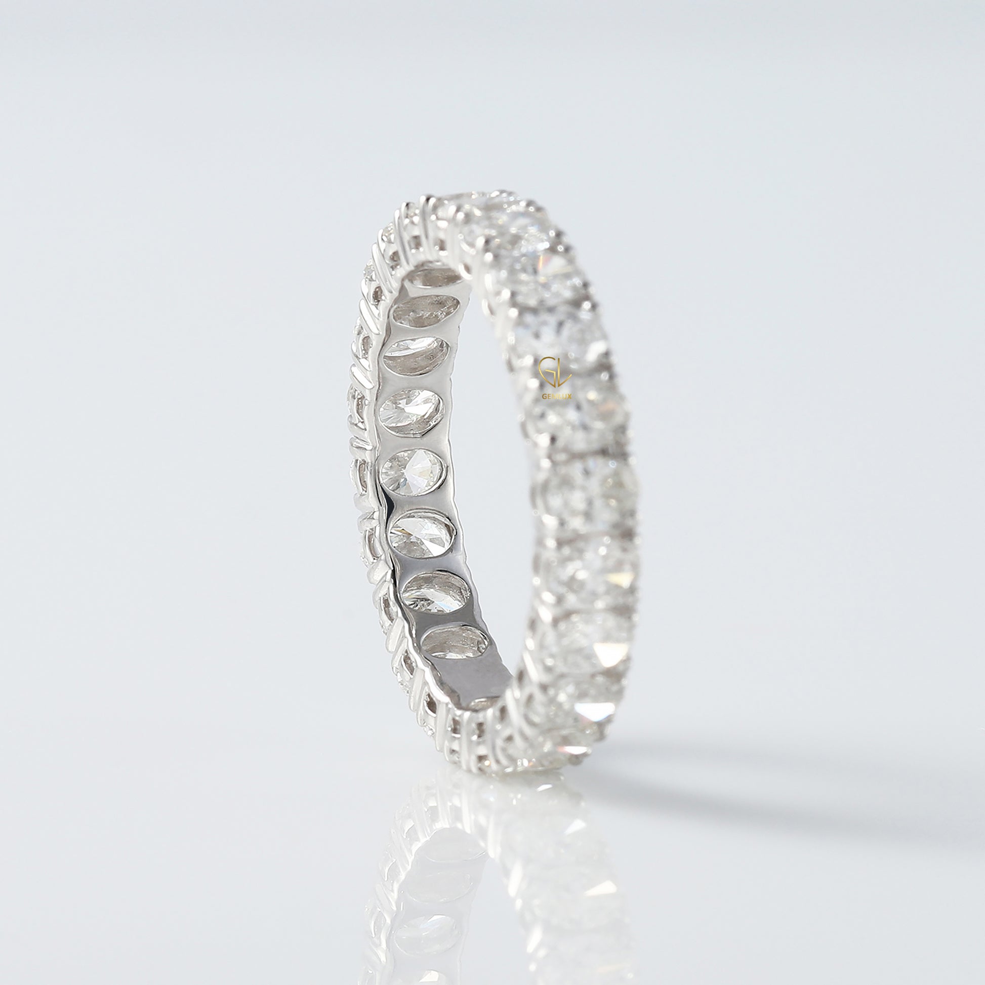 Oval Cut Lab Grown Eternity Wedding Band 