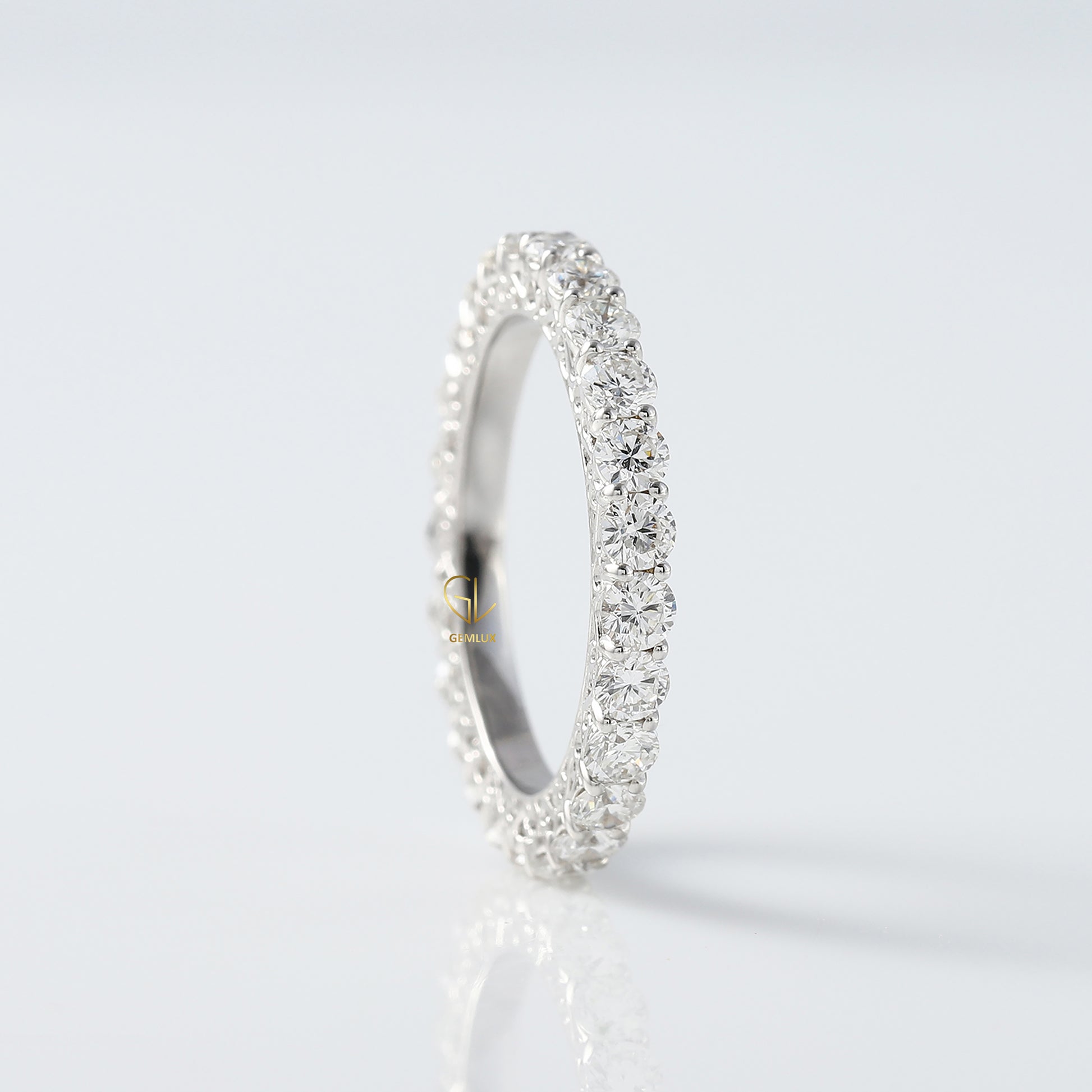 Round Cut Moissanite Diamond Eternity Band For Her