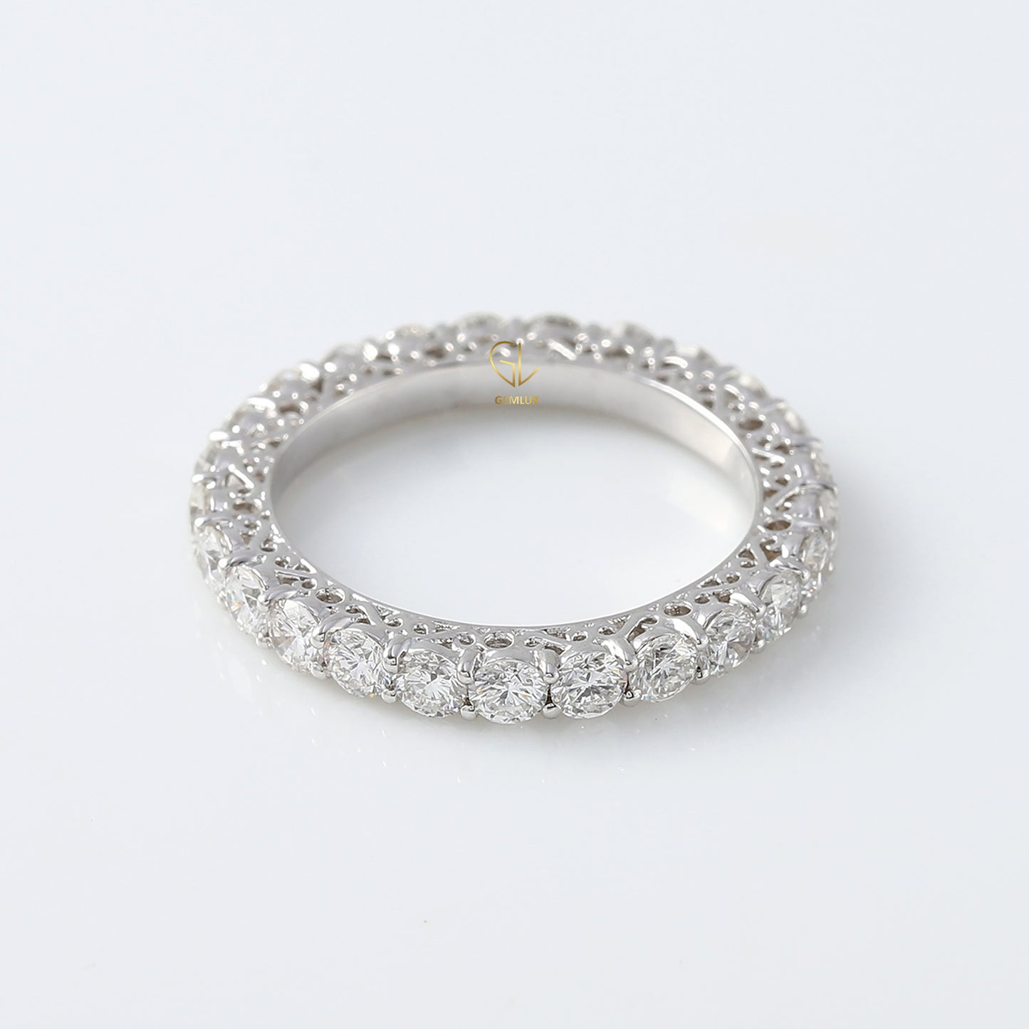 Round Cut Moissanite Diamond Eternity Band For Her