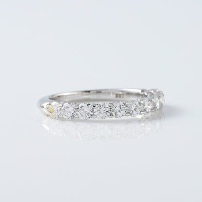 Round Cut Lab Grown Diamond Half Eternity Wedding Band