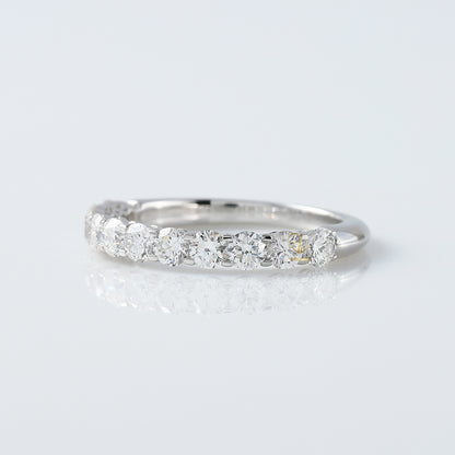 Round Cut Moissanite Half Eternity Wedding Band