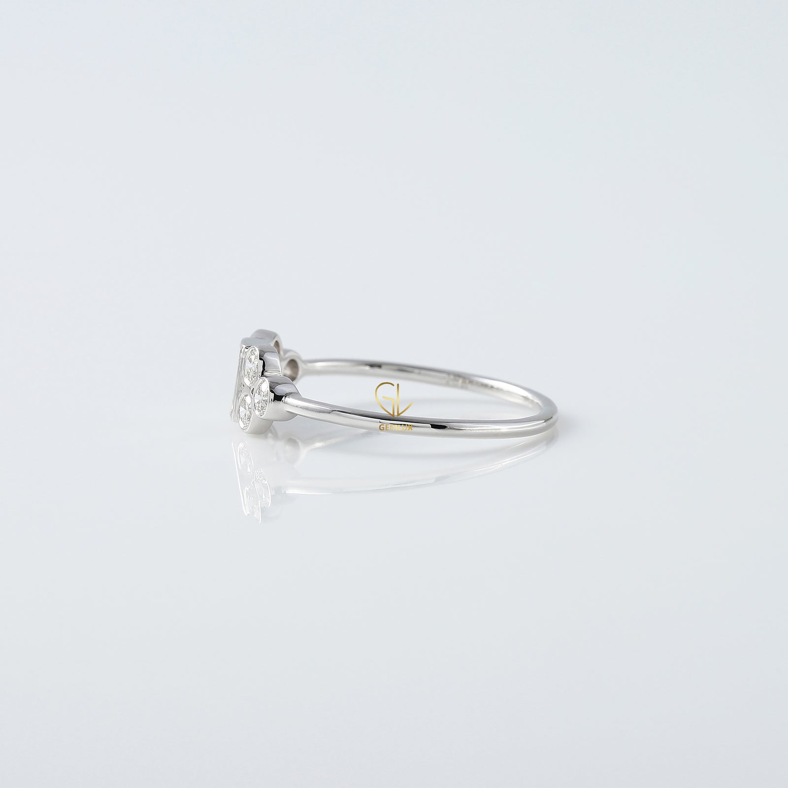Seven Stone Emerald Cut Lab Grown Engagement Ring