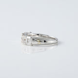 Five Stone Asscher Cut Moissanite Half Eternity Wedding Band