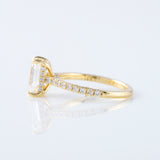 Emerald Cut Moissanite Solitaire With Accent Ring