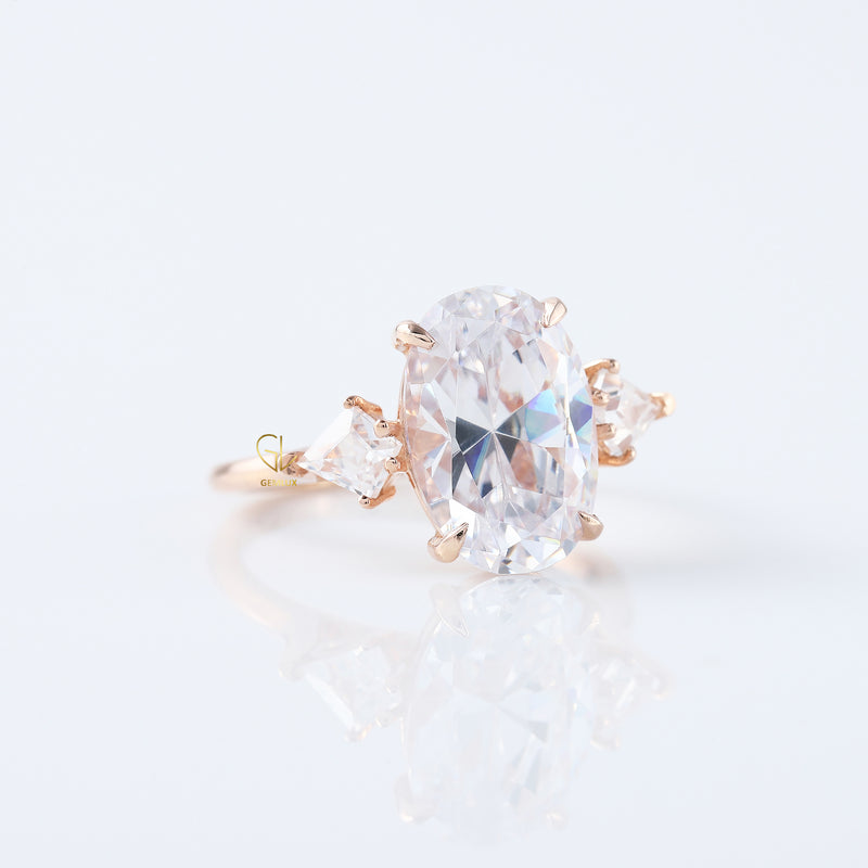 3 Carat Oval Cut Three Stone Engagement Ring