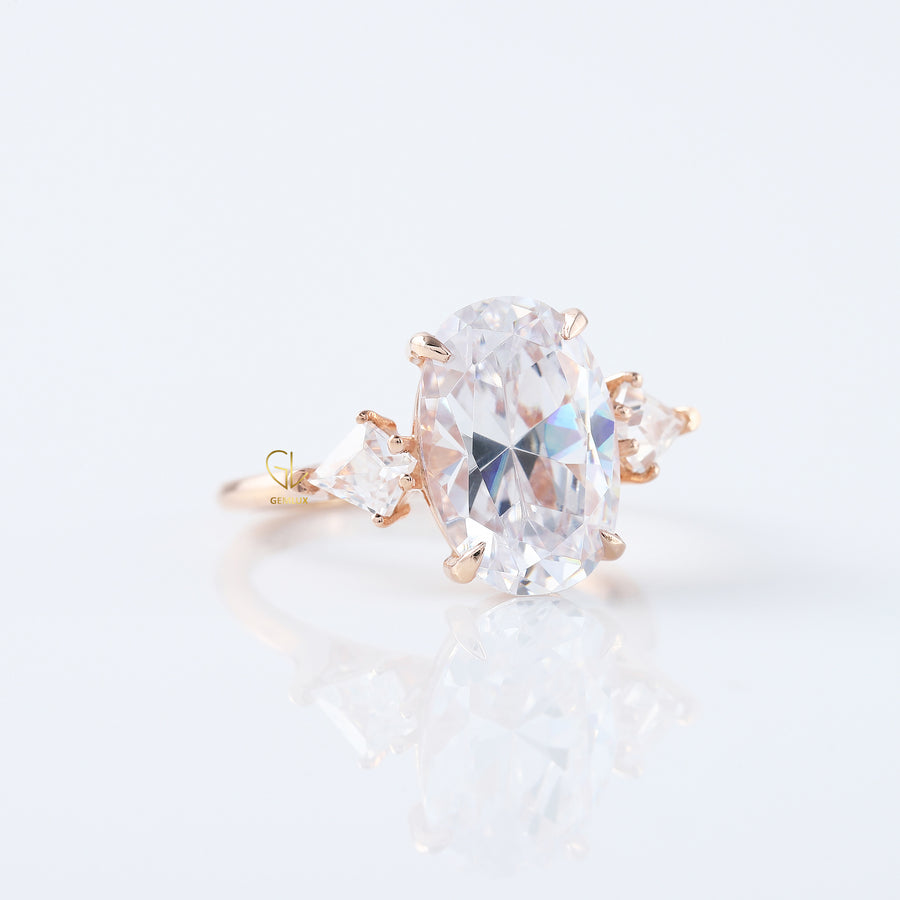 3 Carat Oval Cut Three Stone Engagement Ring