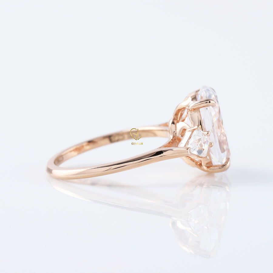 3 Carat Oval Cut Three Stone Engagement Ring