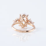 3 Ct Oval Cut Lab Grown ring, Three Stone oval cut Engagement Ring