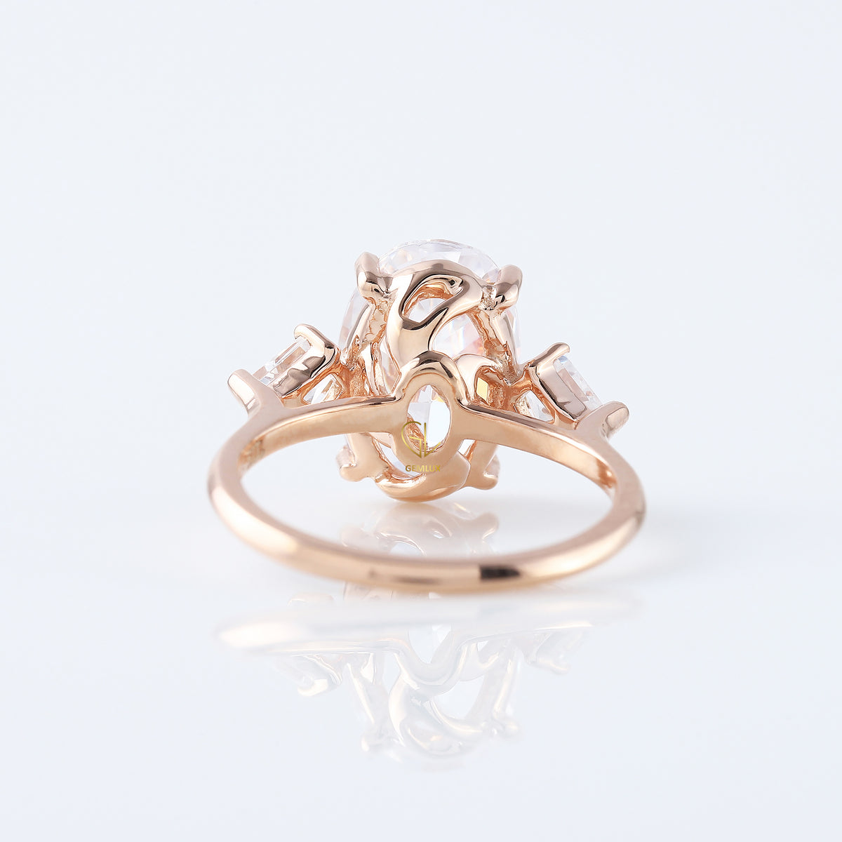 3 Ct Oval Cut Lab Grown ring, Three Stone oval cut Engagement Ring