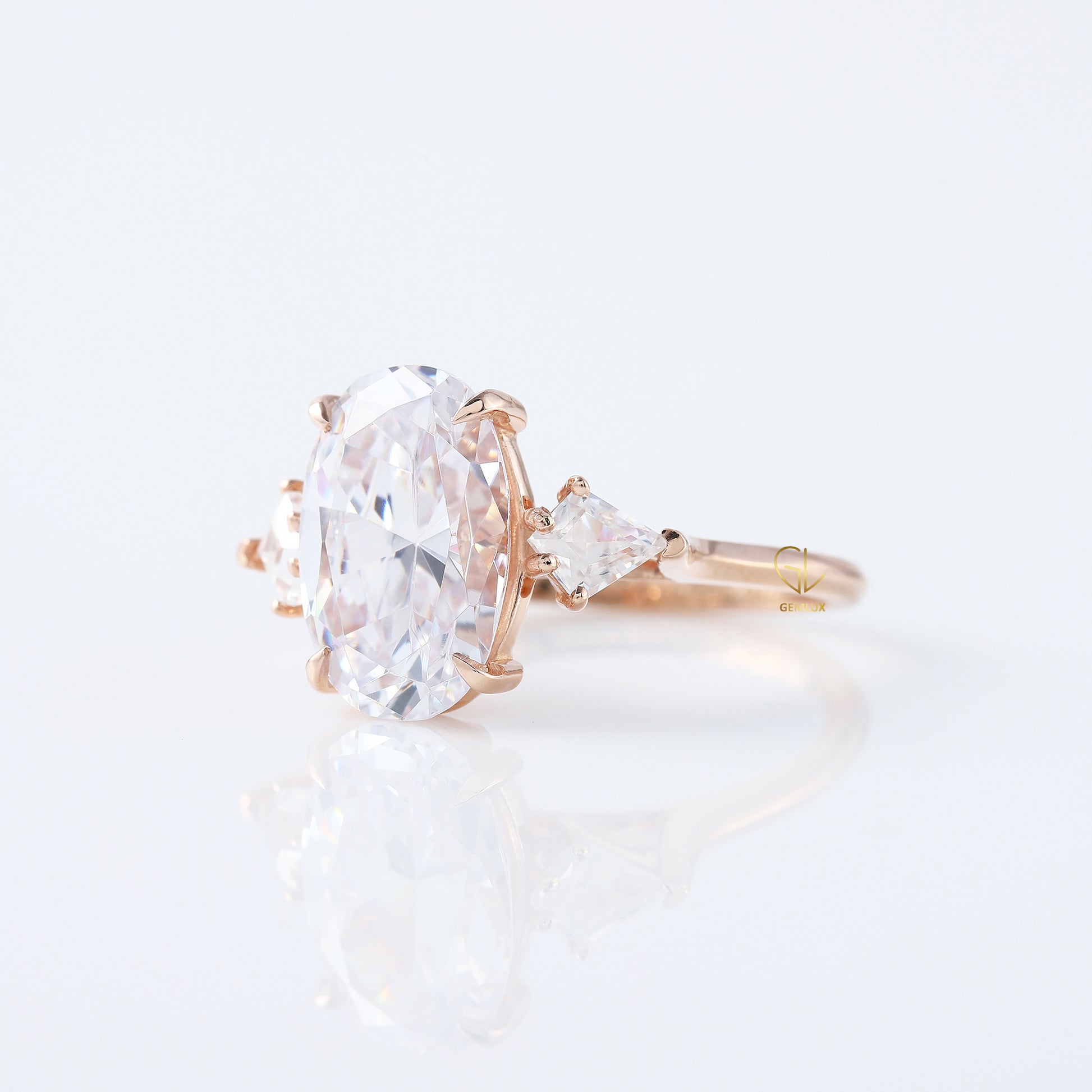 3 Carat Oval Cut Three Stone Engagement Ring