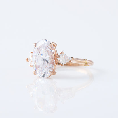 3 Carat Oval Cut Three Stone Engagement Ring