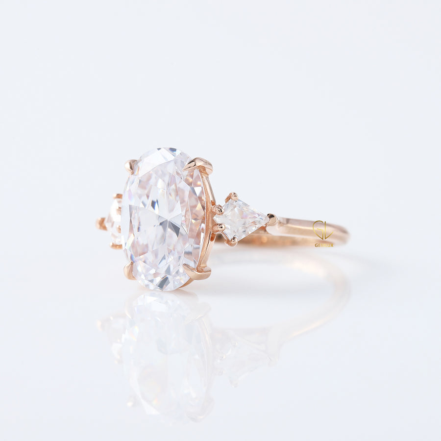 3 Carat Oval Cut Three Stone Engagement Ring