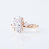 3 Ct Oval Cut Lab Grown ring, Three Stone oval cut Engagement Ring