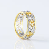 Vintage Art Deco Filigree Two Tone Wedding Band
