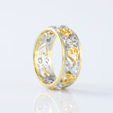 Vintage Art Deco Filigree Two Tone Wedding Band