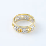 Vintage Art Deco Filigree Two Tone Wedding Band