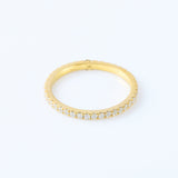 Round Cut Moissanite Yellow Gold Minimalist Wedding Band