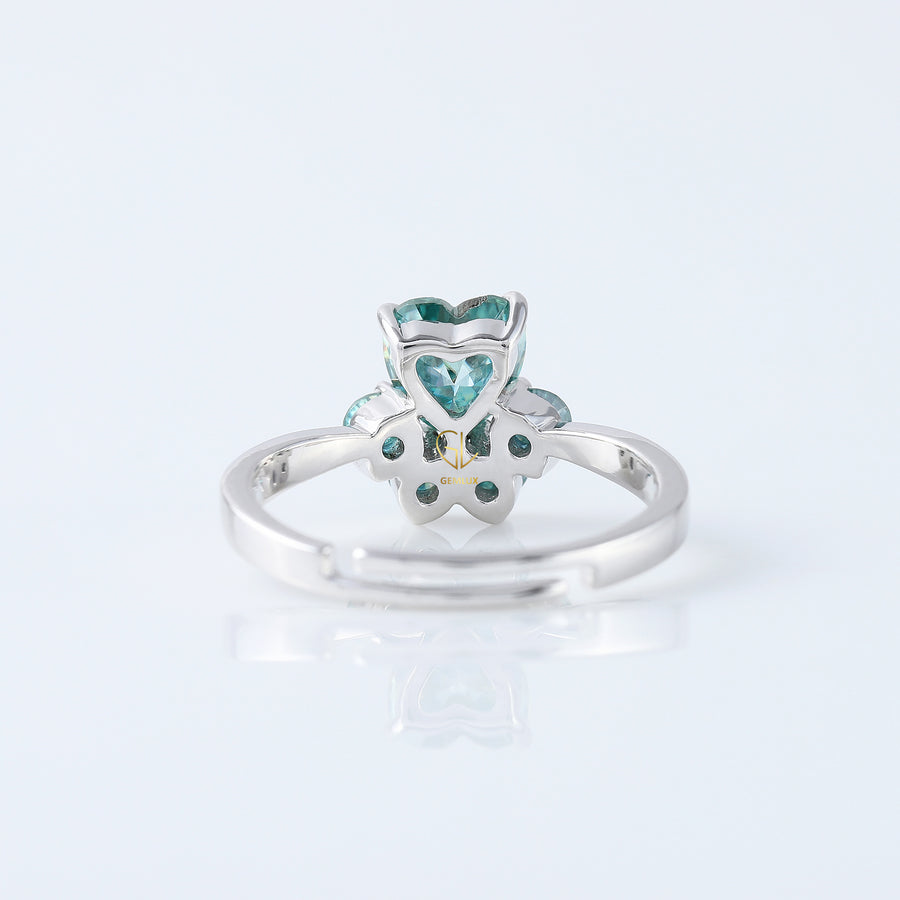Animal Inspired Cat Dog Paw Moissanite Ring