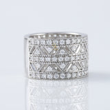 12mm Vintage Style Round Moissanite Art Deco Milgrain Wide Band