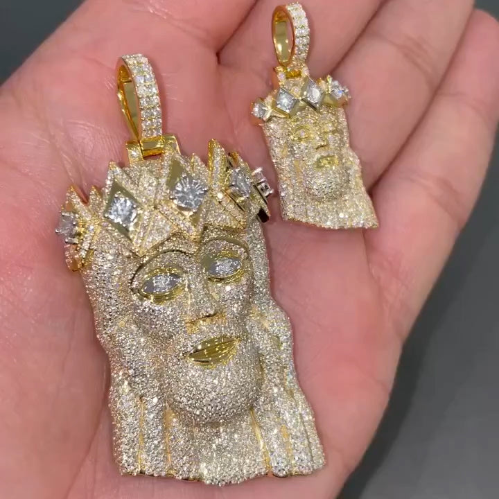 Iced Out Jesus Face Pendant