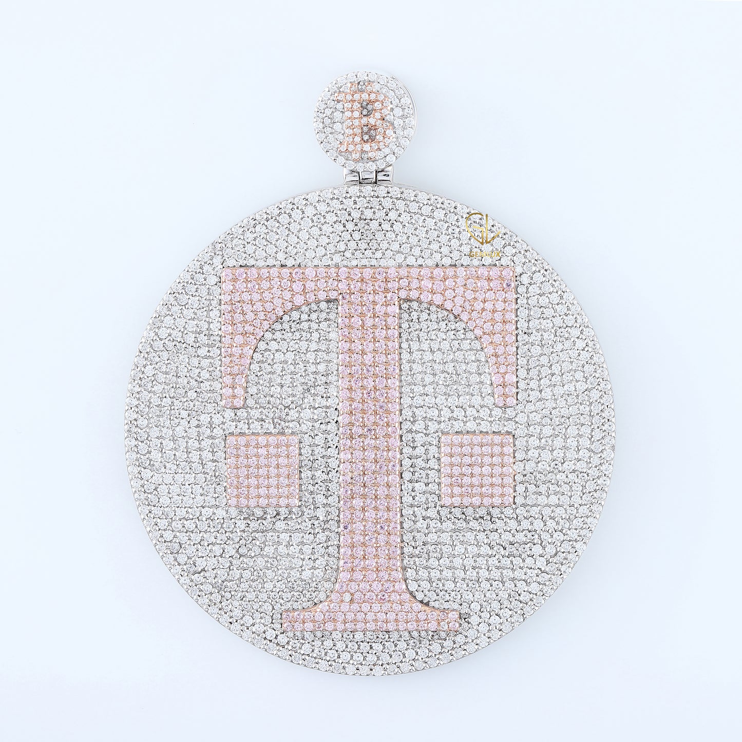 Iced Out VVS Moissanite Custom Letter Hip Hop Big Round Pendant