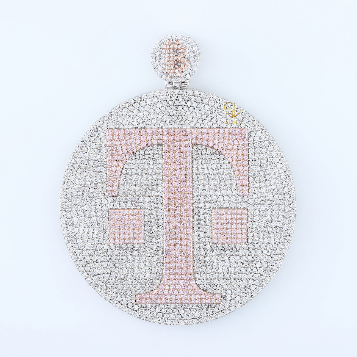 Iced Out VVS Moissanite Custom Letter Hip Hop Big Round Pendant