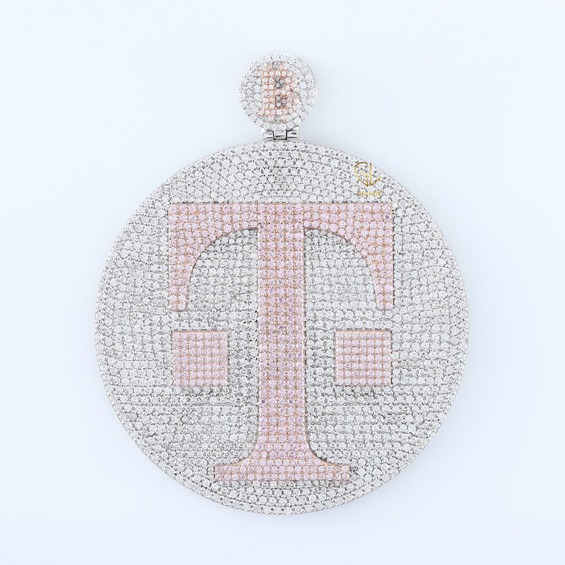 Iced Out VVS Moissanite Custom Letter Hip Hop Big Round Pendant