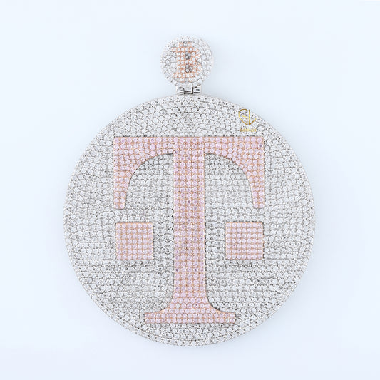 Iced Out VVS Moissanite Custom Letter Hip Hop Big Round Pendant
