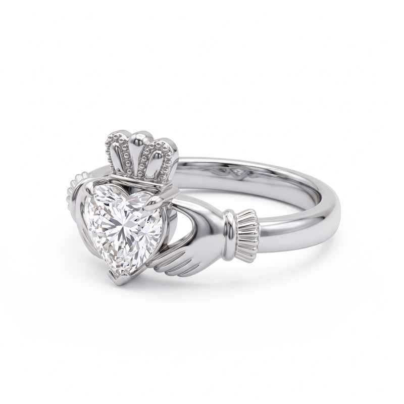 Irish Claddagh Lab Grown Diamond Ring