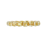 Yellow Color Cushion Cut Natural Diamond Eternity Wedding Band 