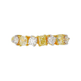 Yellow Canary Radiant/Cushion & Round Cut Natural Diamond Eternity Wedding Band
