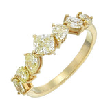 Canary Yellow Fancy Cut Certified Natural Diamond Eternity Wedding Band