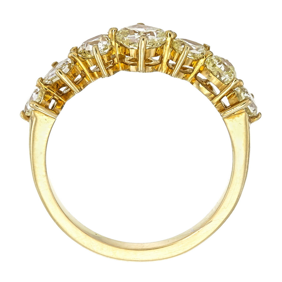 Canary Yellow Fancy Cut Certified Natural Diamond Eternity Wedding Band