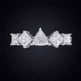 Fancy Cut Certified Natural Diamond Five Stone Eternity Wedding Band
