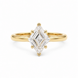Shop a kite-cut lab-grown diamond solitaire engagement ring featuring a geometric step-cut center stone and customizable precious-metal options.