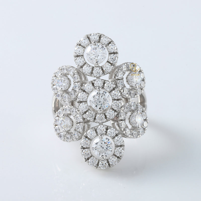 Lab Grown Diamond Cluster Split Shank Engagement Ring
