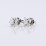 Lab Grown Diamond Floral Halo Stud Earrings