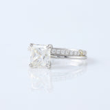 Lab Grown Princess Cut Solitaire Ring With Matching Eternity Ring Set