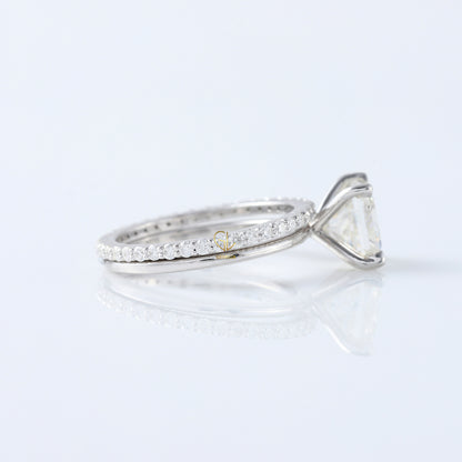 Lab Grown Princess Cut Solitaire Ring With Matching Eternity Ring Set