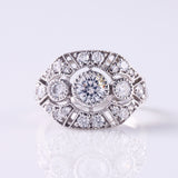 Lab Diamond Vintage Art Deco Edwardian Ring