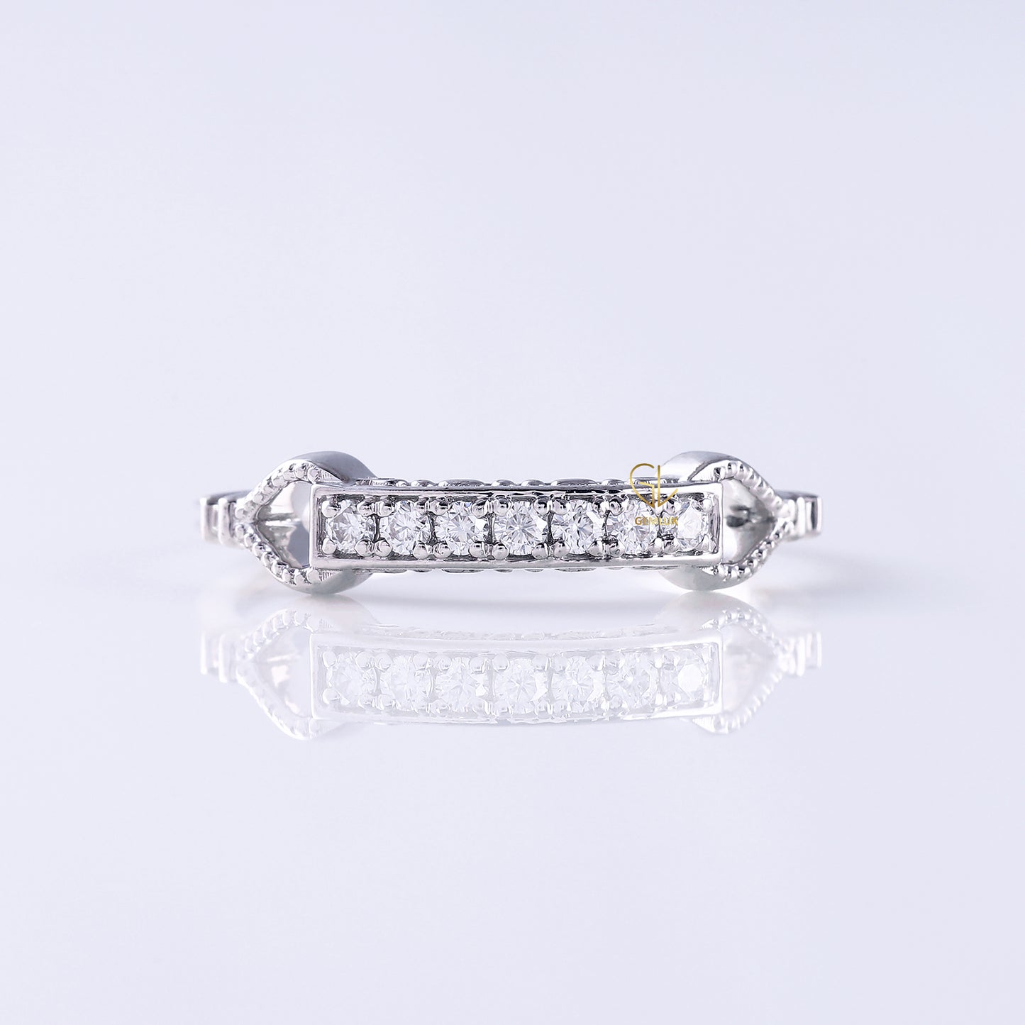Lab Grown Diamond Art Deco Vintage Milgrain Wedding Band