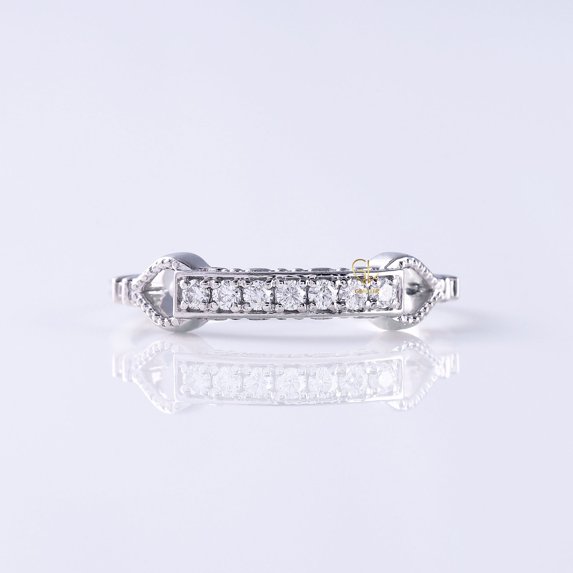 Lab Grown Diamond Art Deco Vintage Milgrain Wedding Band