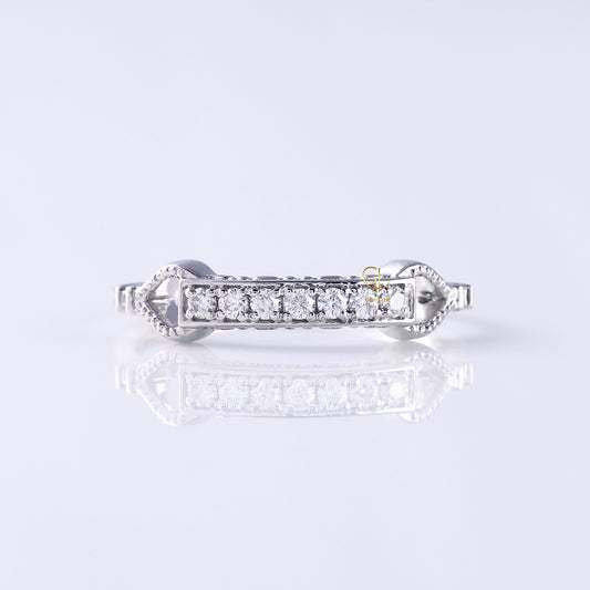 Lab Grown Diamond Art Deco Vintage Milgrain Wedding Band